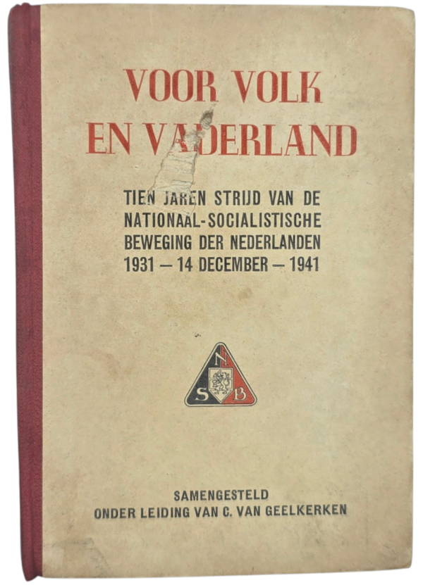 Original WW2 Dutch NSB Collaboration book - Voor Volk en Vaderland, 2nd Edition (1943)