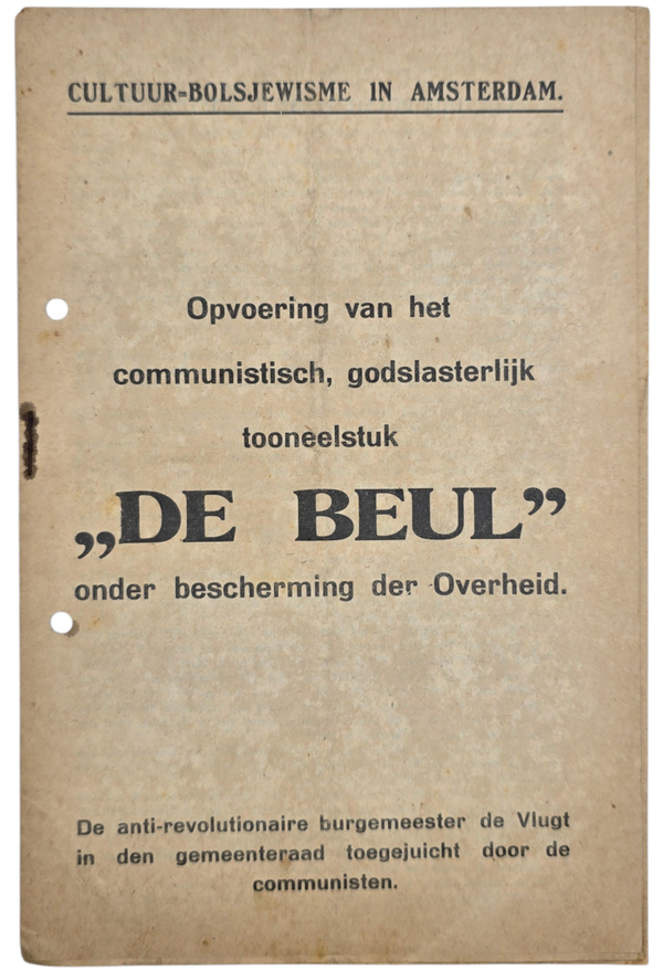 Original WW2 Dutch Collaboration NSB Brochure - Cultuur-Bolsjewisme in Amsterdam, De Beul, Anton Mussert (1935)