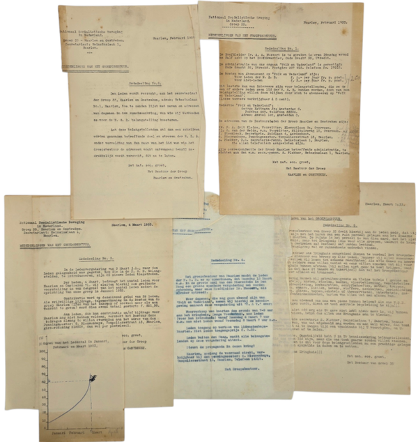 Original WW2 Dutch Collaboration NSB Document - NSB Haarlem announcement set (1933)
