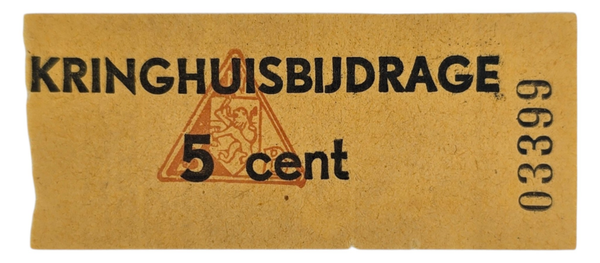 Original WW2 Dutch Collaboration NSB Document - Contribution kringhuisbijdrage 5 cent