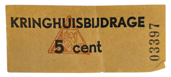 Original WW2 Dutch Collaboration NSB Document - Contribution kringhuisbijdrage 5 cent