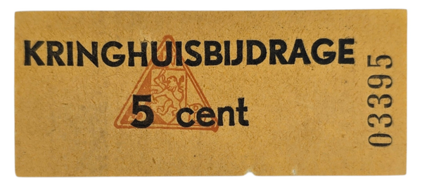 Original WW2 Dutch Collaboration NSB Document - Contribution kringhuisbijdrage 5 cent