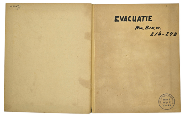 Original WW2 Dutch LBD Document - Evacuation list Amsterdam Nieuw west binnen