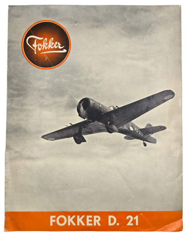 Original WW2 Dutch Brochure - Fokker D 21 D XXI (1936)