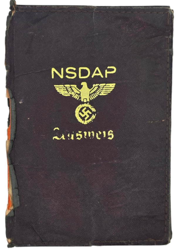 Original WW2 German Document - NSDAP Ausweis leather cover