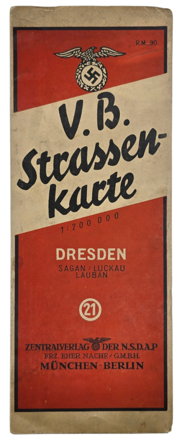 Original WW2 German Document - Volkischer Beobachter VB Strassenkarte 21, Dresden