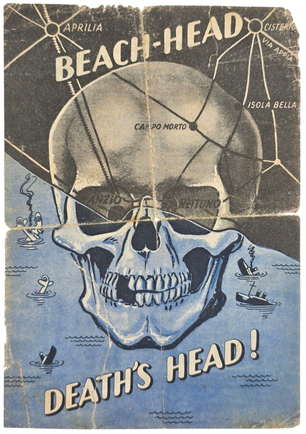Original WW2 German Leaflet - AI-065-44 Beach-head Death's head! (1944)
