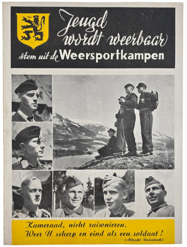 Original WW2 Flemish Collaboration Flyer - Jeugd wordt weerbaar, stem uit de Weersportkampen