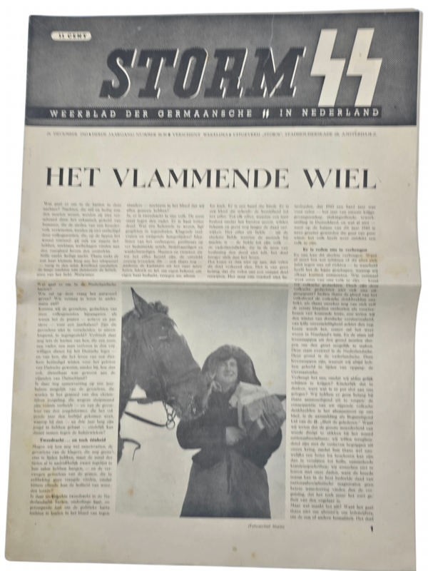 Original WW2 Dutch Waffen SS Newspaper - Storm SS 3rd year No. 38, 39 (1943)