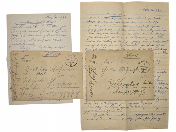 Original WW2 German Waffen SS Document - Feldpost letters Polizei Regiment 24 (1943)