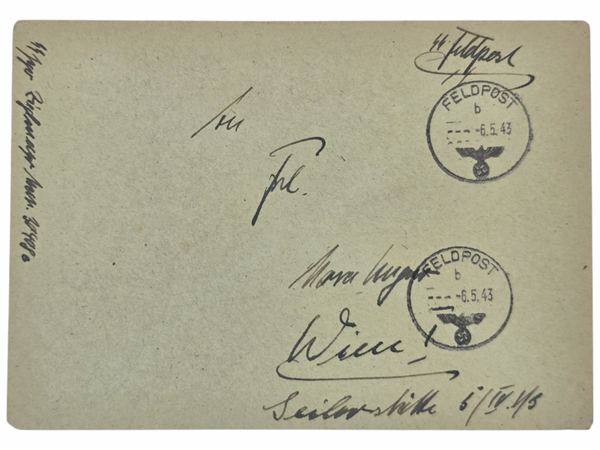 Original WW2 German Waffen SS Document - Feldpost envelope SS Gebirgs Division Nord (1943)