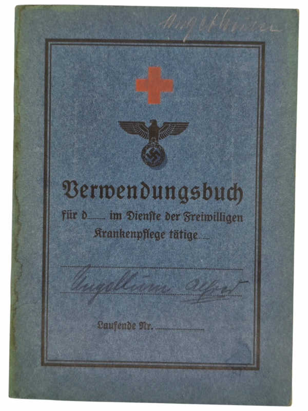 Original WW2 German Document - DRK Verwendungsbuch, Hamburg (1940)