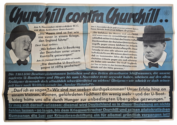 Original WW2 German NSDAP Poster - Die Parole der Woche Folge 48, Churchill contra Churchill... (1940)