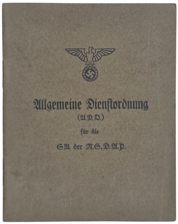 Original WW2 German Brochure - Allgemeine Dienstordnung für die SA der NSDAP (1933)