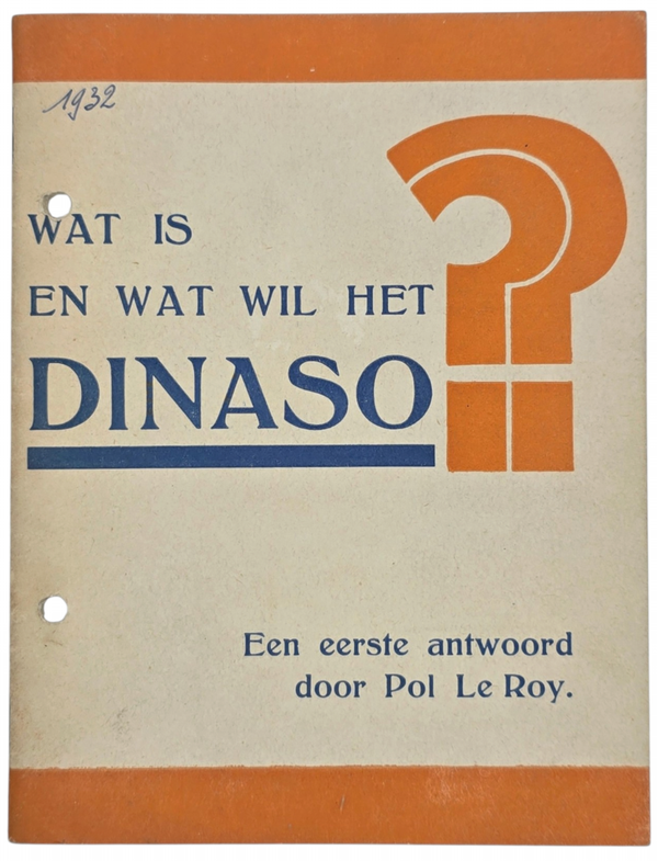 Original WW2 Flemish Collaboration Brochure - Wat is en wat wil het Dinaso, Pol Le Roy (1932)