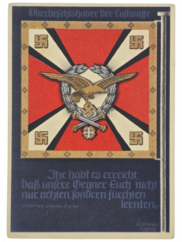 Original WW2 German Postcard - Oberbefehlshaber der Luftwaffe, Hermann Göring, Gottfried Klein