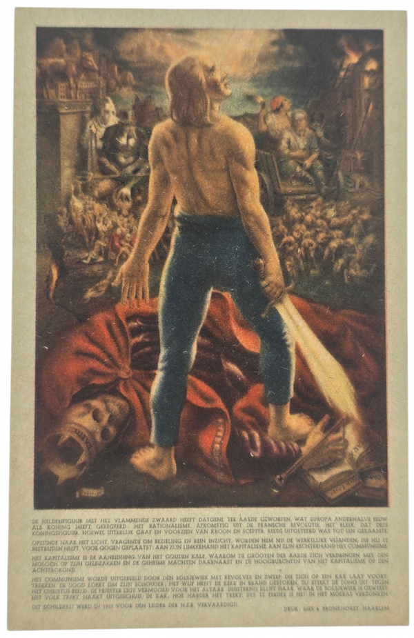 Original WW2 Dutch Collaboration NSB Postcard - De Nieuwe Mensch, Henri van de Velde