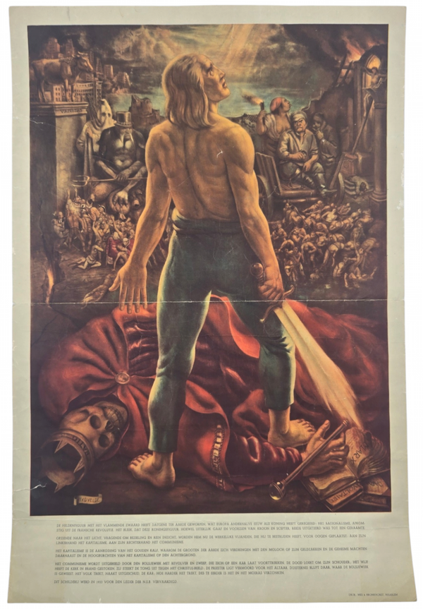 Original WW2 Dutch Collaboration NSB Poster - De Nieuwe Mensch, Henri van de Velde, large size
