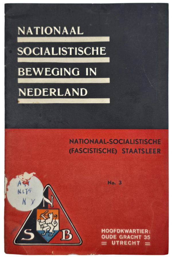 Original WW2 Dutch Collaboration NSB Brochure - Nationaal-socialistische (Fascistische) staatsleer No. 3 (1933)