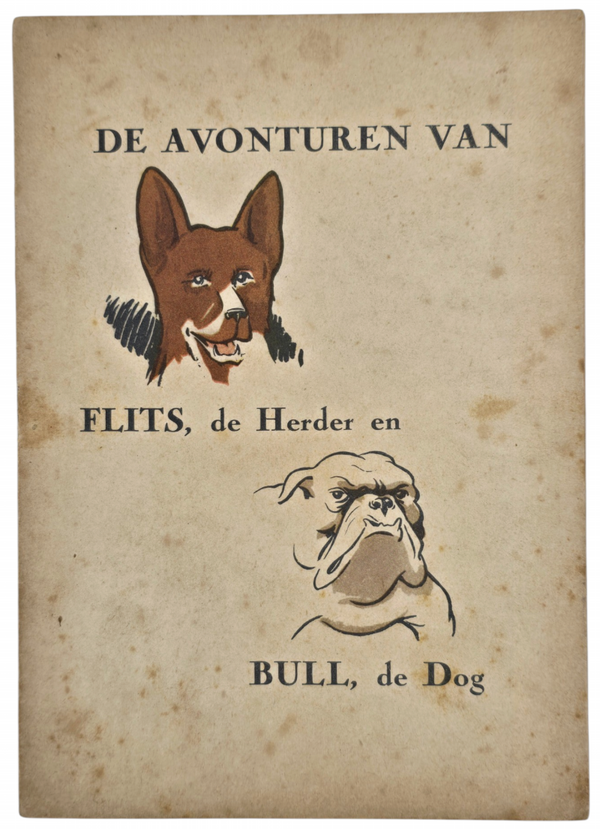 Original WW2 Dutch Collaboration NSB brochure - De avonturen van Flits, de Herder en Bull, de Dog (1943)