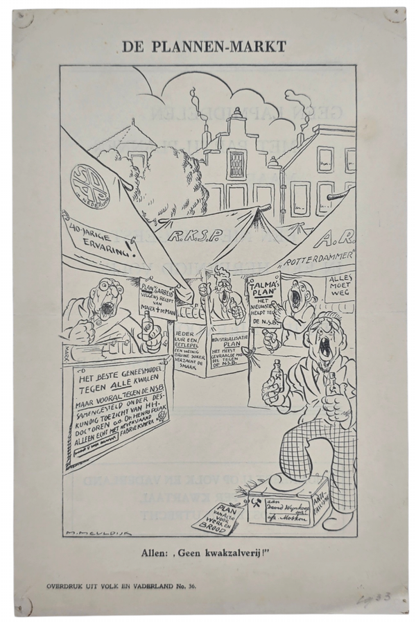 Original WW2 Dutch Collaboration NSB Document - De Plannenmarkt, Overdruk Volk en Vaderland No. 36 (1933)