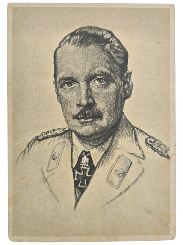 Original WW2 German Postcard - Knights Cross Wearer Ritterkreuzträger Major Hyazinth Graf Strachwitz, Panzer