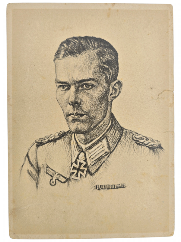 Original WW2 German Postcard - Knights Cross Wearer Ritterkreuzträger Oberleutnant Harald Von Hirschfeld