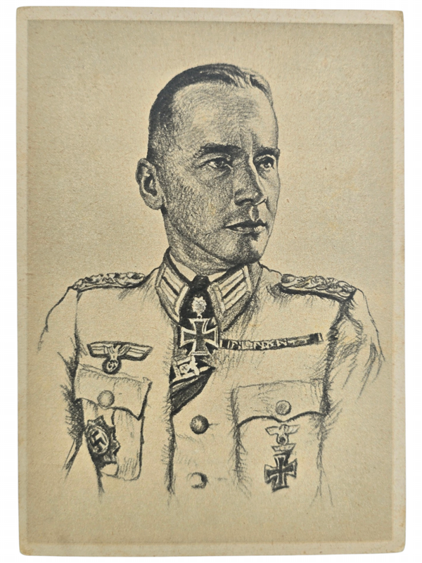 Original WW2 German Postcard - Knights Cross Wearer Ritterkreuzträger Oberst Georg Postel, Grenadier