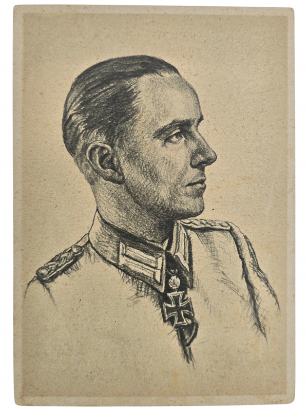 Original WW2 German Postcard - Knights Cross Wearer Ritterkreuzträger Oberleutnant Gunter Goebel