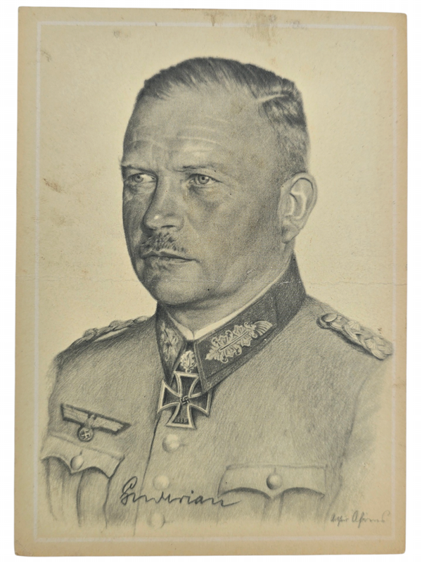Original WW2 German Postcard - Knights Cross Wearer Ritterkreuzträger Generaloberst Heinz Guderian