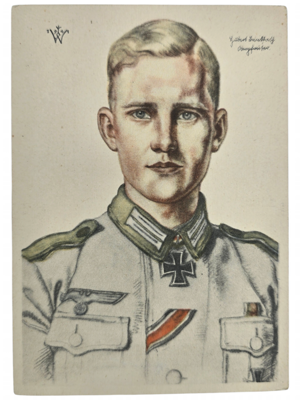 Original WW2 German Postcard - Knights Cross Wearer Ritterkreuzträger Obergefreiter Hubert Brinkforth, W. Willrich
