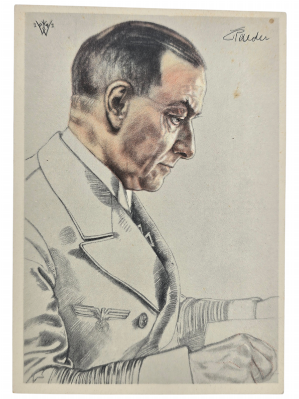 Original WW2 German Postcard - Knights Cross Wearer Ritterkreuzträger Grossadmiral Erich Raeder, W. Willrich