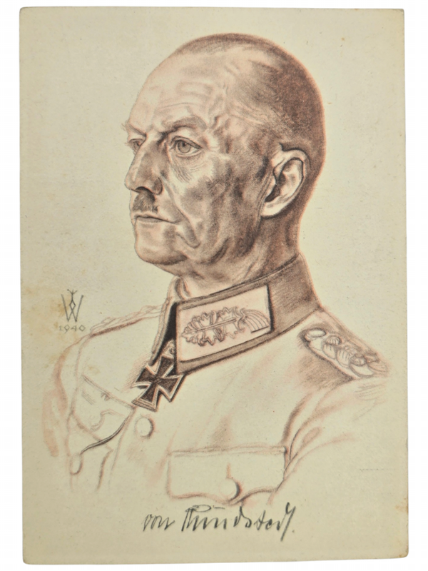 Original WW2 German Postcard - Knights Cross Wearer Ritterkreuzträger Generalfeldmarschall Gerd von Rundstedt, W. Willrich