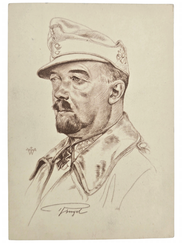 Original WW2 German Postcard - Knights Cross Wearer Ritterkreuzträger Generalmajor Julius Ringel, W. Willrich