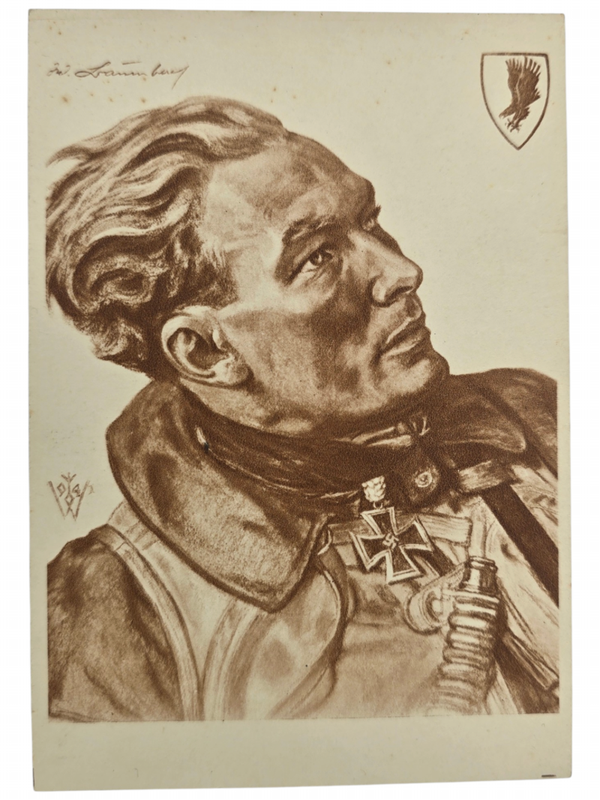 Original WW2 German Postcard - Knights Cross Wearer Ritterkreuzträger Luftwaffe Major Werner Baumbach, W. Willrich