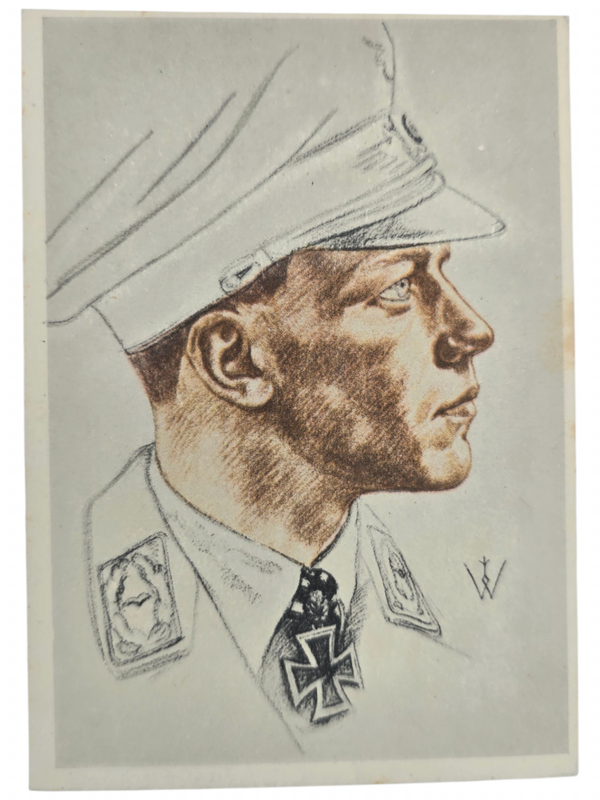 Original WW2 German Postcard - Knights Cross Wearer Ritterkreuzträger Luftwaffe Major Helmut Wick, W. Willrich