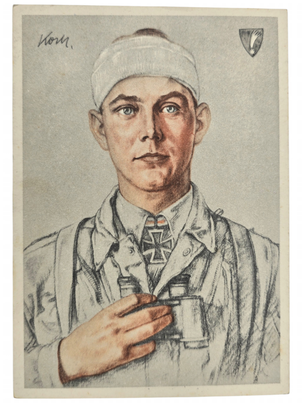 Original WW2 German Postcard - Knights Cross Wearer Ritterkreuzträger Luftwaffe Fallschirmjäger Major Koch, W. Willrich