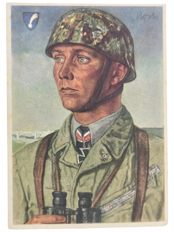 Original WW2 German Postcard - Knights Cross Wearer Ritterkreuzträger Luftwaffe Fallschirmjäger Major Koch, W. Willrich