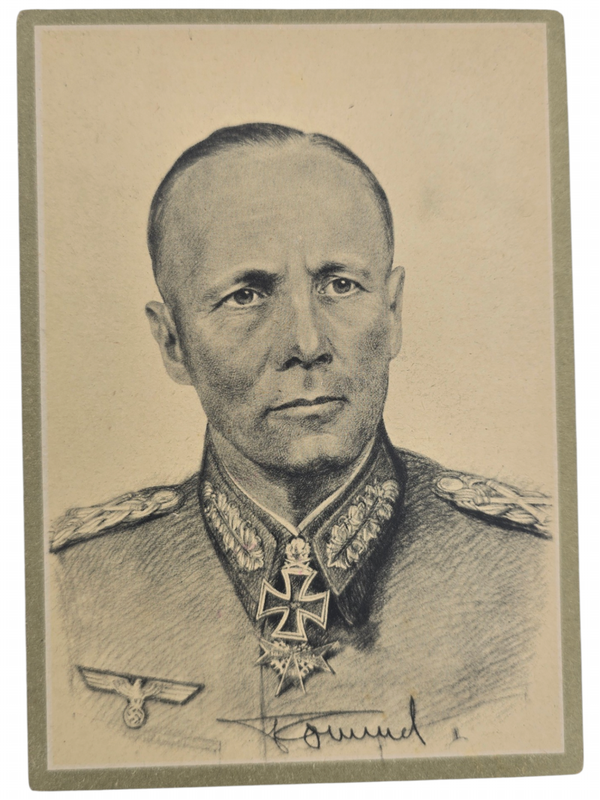 Original WW2 German Postcard - Knights Cross Wearer Ritterkreuzträger Generalfeldmarschall Erwin Rommel