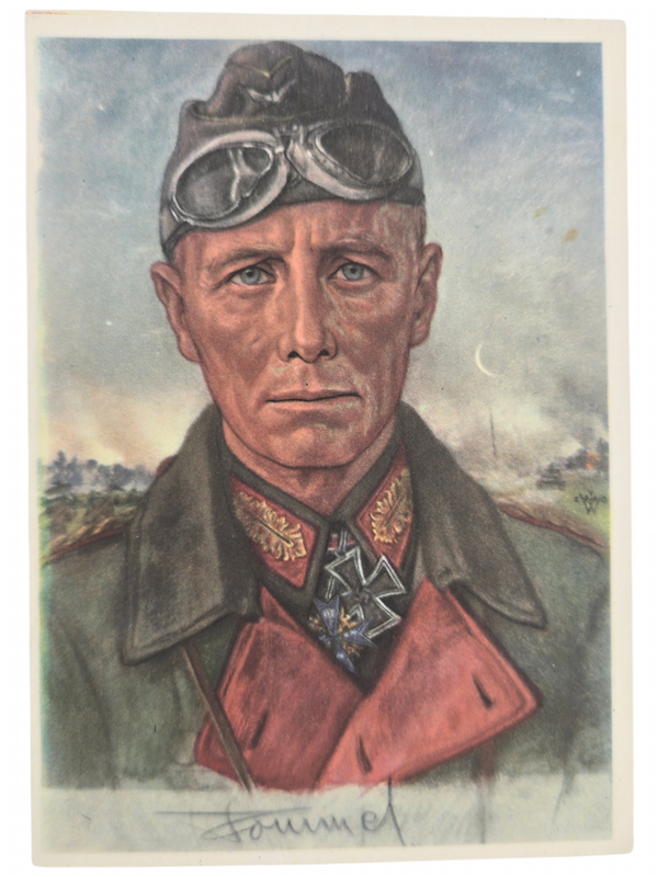 Original WW2 German Postcard - Knights Cross Wearer Ritterkreuzträger Generalfeldmarschall Erwin Rommel, W. Willrich