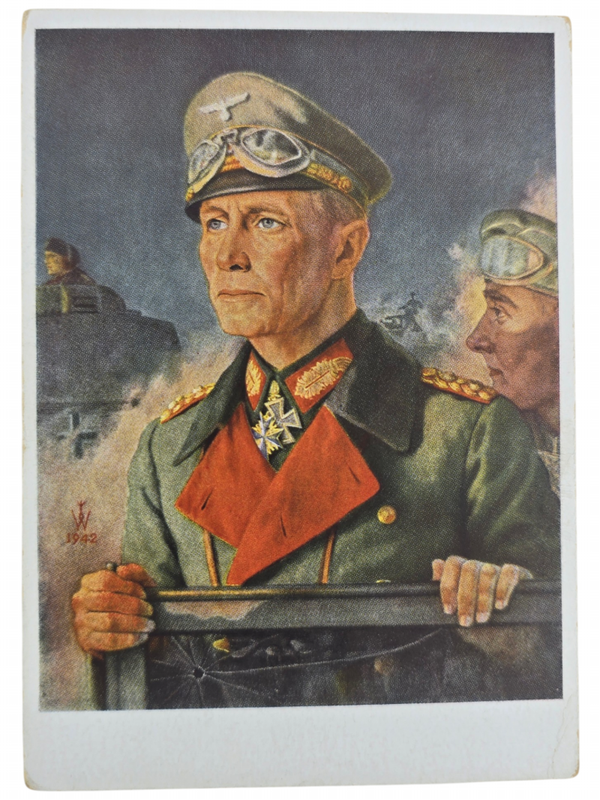 Original WW2 German Postcard - Knights Cross Wearer Ritterkreuzträger Generalfeldmarschall Erwin Rommel, W. Willrich