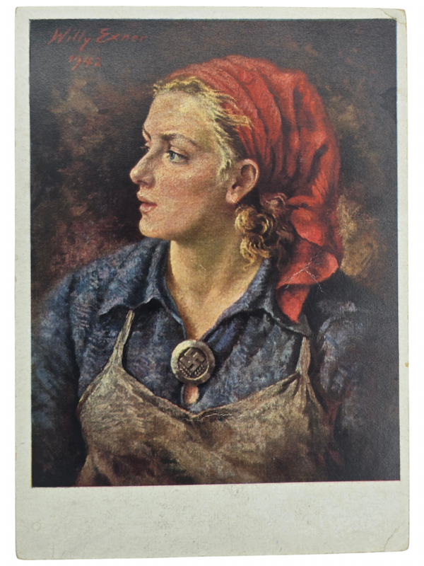 Original WW2 German Postcard - Female Reichsarbeitsdienst, Willy Exner (1942)