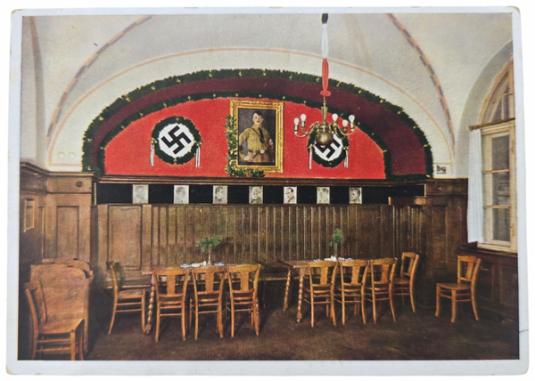 Original WW2 German Postcard - Gaststätte Sternecker Braü Munchen Tal 54, Adolf Hitler burgerbraukeller (1934)