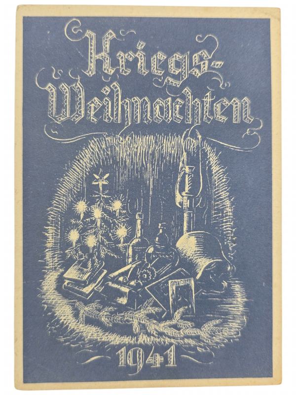 Original WW2 German Postcard - Christmas card Luftgaukommando VI, Munster, Kriegsweihnachten (1941)