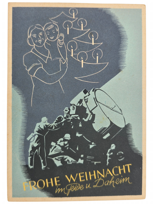 Original WW2 German Postcard - Christmas card Luftgaukommando VI, Munster, Daheim, Frohe Weihnacht (1941)