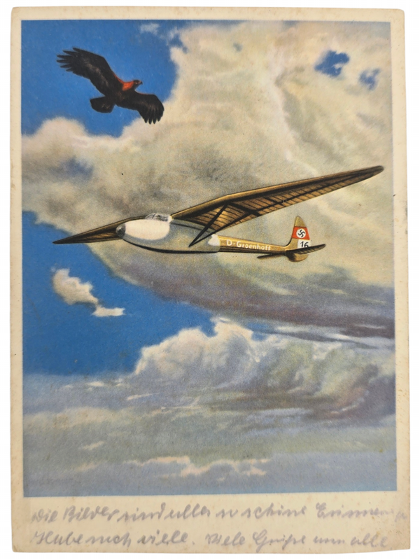 Original WW2 German Postcard - NSFK Segelflug glider (1940)