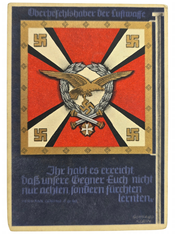 Original WW2 German Postcard - Oberbefehlshaber der Luftwaffe, Hermann Göring, Gottfried Klein