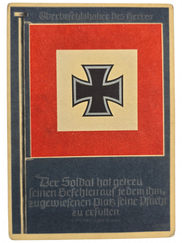 Original WW2 German Postcard - Oberbefehlshaber der Heeres, Walther von Brauchitsch, Gottfried Klein