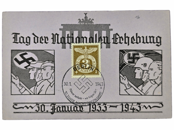 Original WW2 German Postcard - Tag der Nationalen Erhebung (1943)