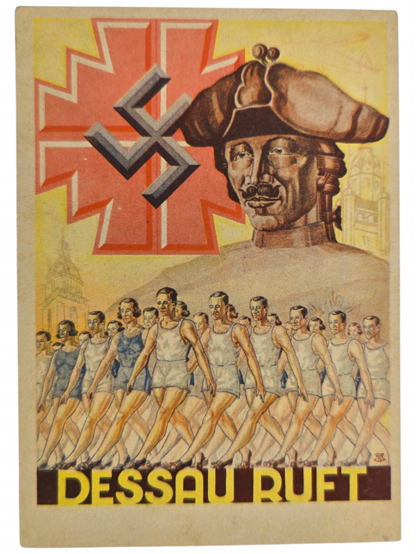 Original WW2 German Postcard - Dessau Ruft Gaufest (1935)